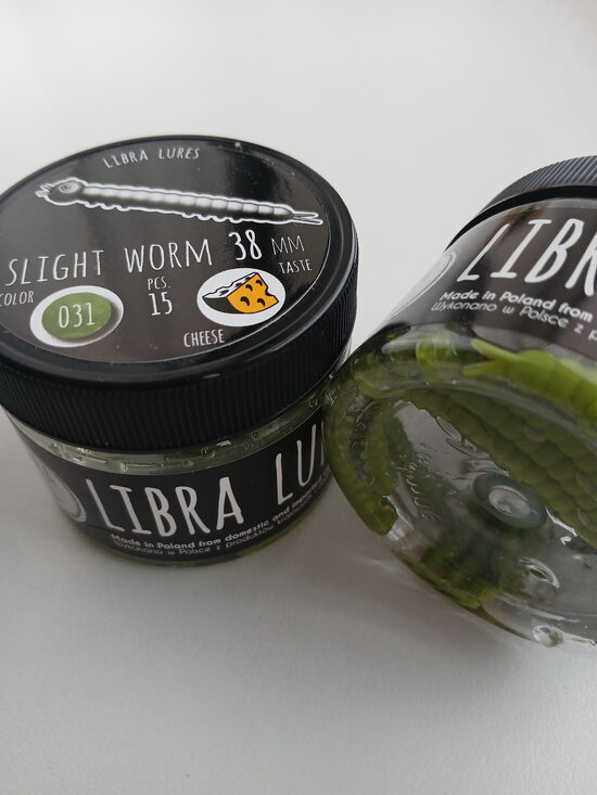 Slight Worm 38mm, 031-Olive, 0,25gr, Cheese, 15psc/pack